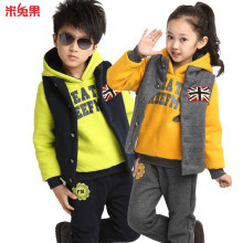 2014新款童装冬装精选 中大童女童加绒加厚三件套，温暖呵护冬日童年